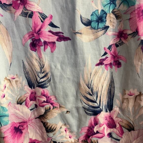 ТОММУ ВАНАМА Florencia Floral Linen Shift Dress Fringe Size Large Multicolored - Picture 7 of 9